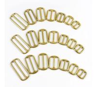 ERHTGUO 5-20Pcs 13-50mm Solid Brass Tri-Glide Slider Rectangle Adjuster Buckle for Leather Craft Bag Shoulder Strap DIY Bags Accessories(25mm Color 12,5Pcs)