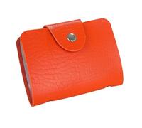 ERHTGUO Creative Multi-Pockets PU Leather Credit Card Holder Wallet Men's Id Travel Cash Pouch Women's Cardholders(Orange)
