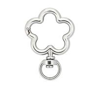 ERHTGUO Flower Metal Lobster Claw Clasps Swivel Lanyards Trigger Snap Hooks Strap Connector for Bag Key Chains(Silvery,28 Pcs per Pack)