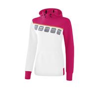 Erima 5-C Kapuzensweat Damen 34, weiß / love rose / peach