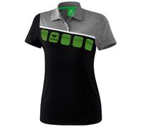 ERIMA Damen 5-C Poloshirt 42 schwarz/grau melange/weiß
