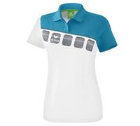Erima 5-c Poloshirt weiß/oriental blue/colonial blue, 34 34