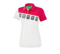 Erima Damen 5-C Poloshirt, weiß/love rose/peach, 40