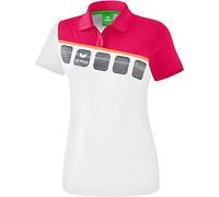 Erima Damen 5-C Poloshirt, weiß/love rose/peach, 48