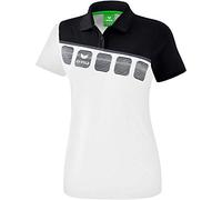 ERIMA Damen 5-C Poloshirt 42 weiß/schwarz/dunkelgrau