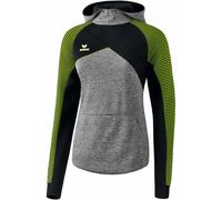 erima Damen Kapuzenpullover Premium One 2.0 1071822 44 grau melange/schwarz/lime pop