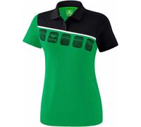 erima Damen Poloshirt 5-C 1111915 44 Smaragd/Schwarz/Weiß