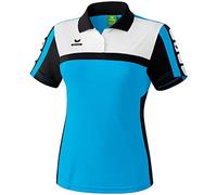 Erima Damen Poloshirt 5-Cubes, Curacao/Schwarz/Weiß, 34, 111553