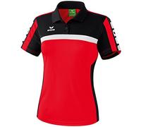 Erima Damen Poloshirt 5-Cubes, Rot/Schwarz/Weiß, 44, 111548