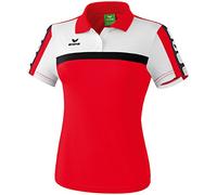 Erima Damen Poloshirt 5-Cubes, Rot/Weiß/Schwarz, 40, 111556