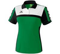 Erima Damen Poloshirt 5-Cubes, Smaragd/Schwarz/Weiß, 36, 111552