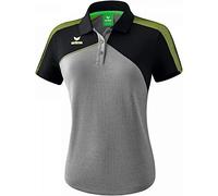 ERIMA Damen Poloshirt Premium One 2.0 Poloshirt, grau melange/schwarz/lime pop, 46, 1111814