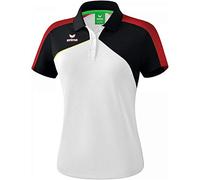 ERIMA Damen Poloshirt Premium One 2.0 Poloshirt, weiß/schwarz/rot/gelb, 46, 1111816
