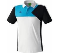 Erima Erwachsene Premium One Poloshirt, Weiß/Schwarz/Curacao, M, 111423