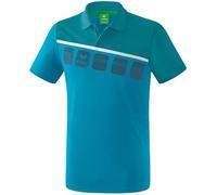 ERIMA Fußball - Teamsport Textil - Poloshirts 5-C Poloshirt Kids (1111910K) 152 oriental blue/colonial blue/white