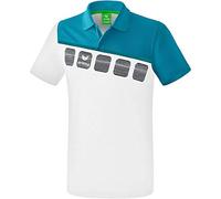 Erima Herren 5-C Poloshirt, weiß/oriental blue/colonial blue, M