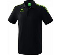 Erima Herren Essential 5-C Poloshirt (2111908), schwarz/Green Gecko, M