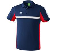 Erima Herren Poloshirt 5-Cubes, New Navy/Rot, S, 111547