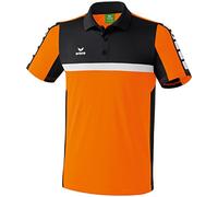 Erima Herren Poloshirt 5-Cubes, Orange/Schwarz/Weiß, S, 111539