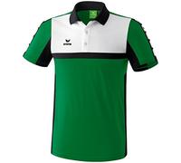 Erima Herren Poloshirt 5-Cubes, Smaragd/Schwarz/Weiß, S, 111542
