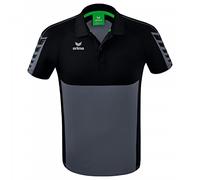 Erima Herren Six Wings Sport Polohemd (1112203), Slate Grey/schwarz, L