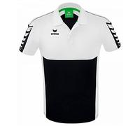 Erima Herren Six Wings Sport Polohemd (1112210), schwarz/weiß, 3XL