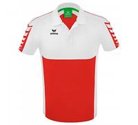 Erima Sport-Polo Six Wings (100% Polyester, schnelltrocknend, angenehmes Tragegefühl) rot/weiss Herren, Größe M