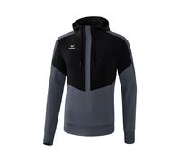 Erima Kapuzenpullover Hoodie Squad (Cotton Touch) schwarz/grau Kinder, Größe 128