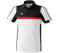 Erima Kinder Poloshirt 5-Cubes, Weiß/Schwarz/Rot, 140, 111545