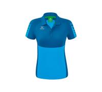 Erima Sport-Polo Six Wings (100% Polyester, taillierter Schnitt, schnelltrocknend) curacaoblau Damen, Größe 42