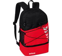 Erima Unisex Six Wings Rucksack mit Bodenfach (7232319), rot/schwarz, 1