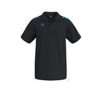 Erima Sport-Polo CMPT Wings (Baumwolle-Mischung, bequeme Passform) schwarz/curacaoblau Herren, Größe S