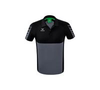 Erima Sport-Polo Six Wings (100% Polyester, schnelltrocknend, angenehmes Tragegefühl) grau/schwarz Herren, Größe XL