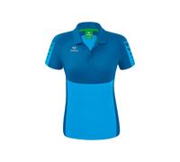 Erima Sport-Polo Six Wings (100% Polyester, taillierter Schnitt, schnelltrocknend) curacaoblau Damen, Größe 36