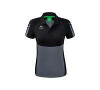 Erima Sport-Polo Six Wings (100% Polyester, taillierter Schnitt, schnelltrocknend) grau/schwarz Damen, Größe 42
