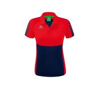 Erima Sport-Polo Six Wings (100% Polyester, taillierter Schnitt, schnelltrocknend) navyblau/rot Damen, Größe 44