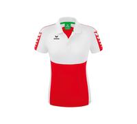Erima Sport-Polo Six Wings (100% Polyester, taillierter Schnitt, schnelltrocknend) rot/weiss Damen, Größe 40