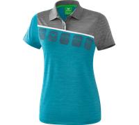 Erima Spprt-Polo 5C (100% Polyester) blau/grau melange/weiß Damen, Größe 38