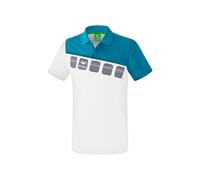Erima Spprt-Polo 5C (100% Polyester) weiss/hellblau Herren, Größe M