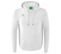 Erima Kapuzenpullover Essential Team Kapuzensweat (weiche Baumwolle, Rippbündchen) weiss/grau Jungen, Größe 140