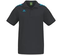 Erima Unisex Erwachsene CMPT 3 Wings Poloshirt (2112556), schwarz/Curacao, 3XL