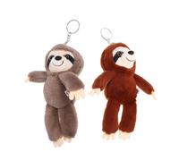 ERINGOGO 2 Stück Faultier Plüsch Schlüsselanhänger Weich und Leicht Cartoon Bag Pendant für Schlüssel Taschen Handys Süßes Faultier Ornament Kuscheltier Anhänger