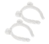 ERINGOGO 2 Stück Plüschtier Bärenohren Haarreif für Damen Kuscheliges Stirnband aus Plüsch mit Bequemem Sitz und Hält Haare Beim Hautpflege Anwenden Zurück für Party und Alltag