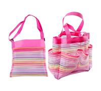 ERINGOGO Bunte Mesh Strandtaschen 2 Stück aus Robustem Oxford Stoff mit Muschel Aufbewahrung Leichte Netztasche für Strandspielzeug und Badezimmertasche für Reisen