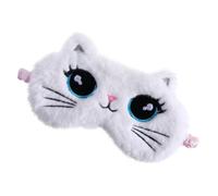 ERINGOGO Kinder Schlafmaske Plüsch Katzenmotiv Weiß Schlaf Augenbinde Mit Elastischem Band Weiche Augenabdeckung Zum Schlafen Reisen Mittagsschlaf