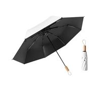 erised's bifrost Minimalistischer nordischer Stil Kleiner Sonnenschutz für Faltender Regenschirm 8 Rippen Reise Freien UV Schutz,Holzgriff,Koffer Kompakt Taschenschirm Damen und Kinder