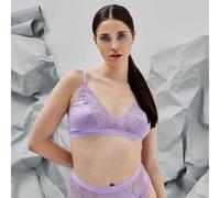 erlich textil Alisa bügelloses Bustier mit Spitze aus weichem Modal, made in Europe flieder 36