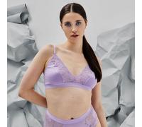 erlich textil Alisa bügelloses Bustier mit Spitze aus weichem Modal, made in Europe flieder 36