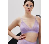 erlich textil Alisa bügelloses Bustier mit Spitze aus weichem Modal, made in Europe flieder 36
