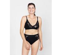 erlich textil Alisa bügelloses Bustier mit Spitze aus weichem Modal, made in Europe Schwarz 34